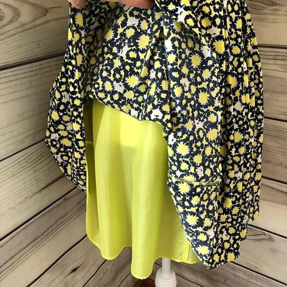 Navy&Yellow Floral Short Sleeve Fit & Flare Dress - Picture 10 of 10